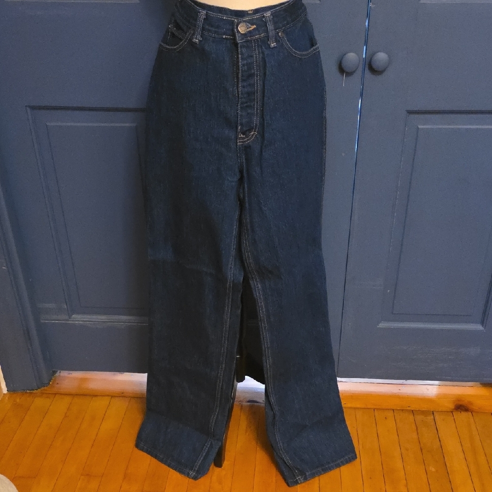 Buy 2 Get 1 Free Vintage 70s Calvin Klein High Rise Wide Leg Jeans Sz 30 31 - Picture 3 of 12